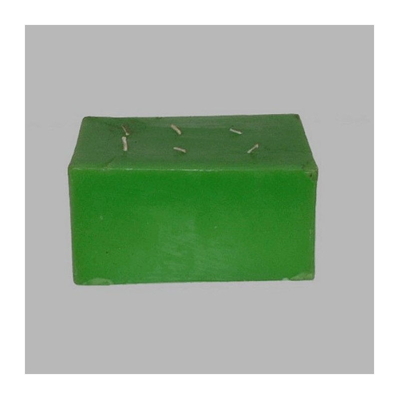 candle rectangular shape light green 20 x 14 x 10 cm