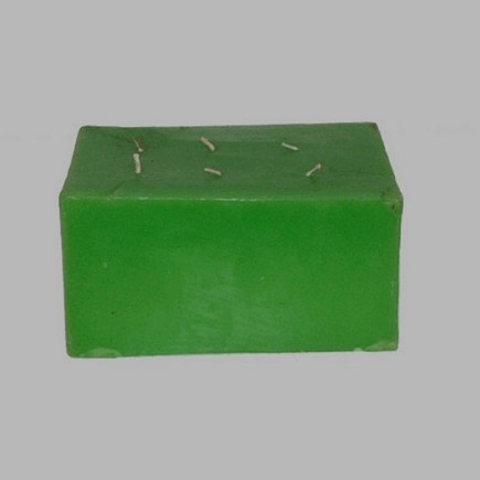 candle rectangular shape light green 20 x 14 x 10 cm