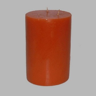 Candle round shape orange-red H 21 cm 15 cm