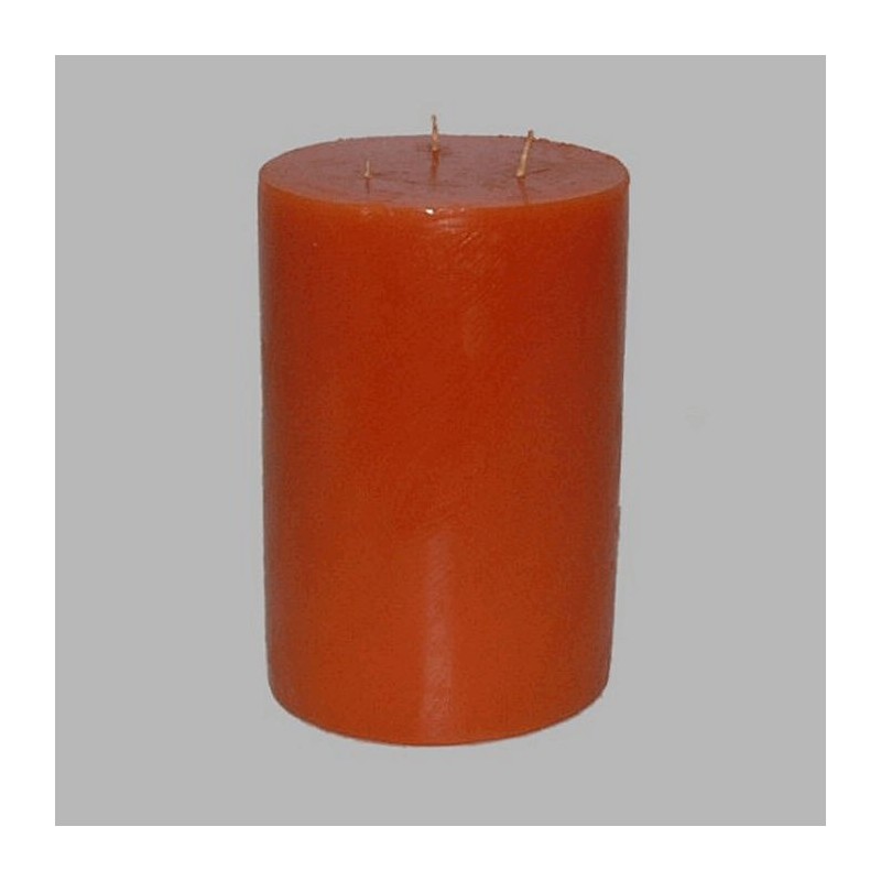 Candle round shape orange-red H 21 cm 15 cm