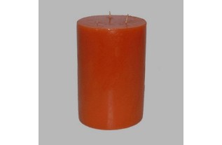 Candle round shape orange-red H 21 cm 15 cm