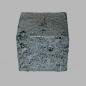 Candle block form color silver 7 x 7 cm