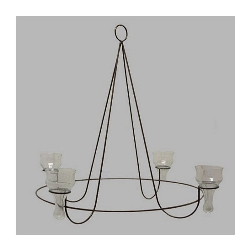 Lustre couronne avec verres à  thé lights black 80 cm H 75 cm