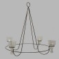 Crown luster with glasses for tea lights black 80 cm H 75 cm