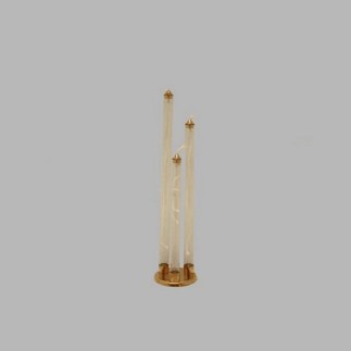 pétrole léger transparent et laiton Hauteur 32 cm et Dm 8 cm