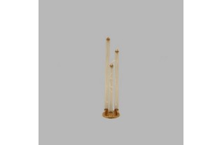 pétrole léger transparent et laiton Hauteur 32 cm et Dm 8 cm