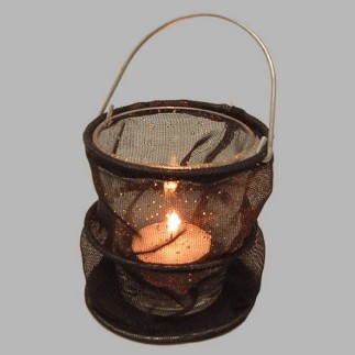 support de feu de thé verre dans la sac noir 8 cm de haut Dm