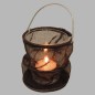 support de feu de thé verre dans la sac noir 8 cm de haut Dm