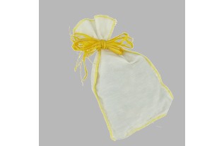 Sac pot-pourri blanc avec raphia jaune
