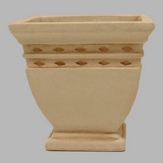 stenen bloemenvaas met ruitjes