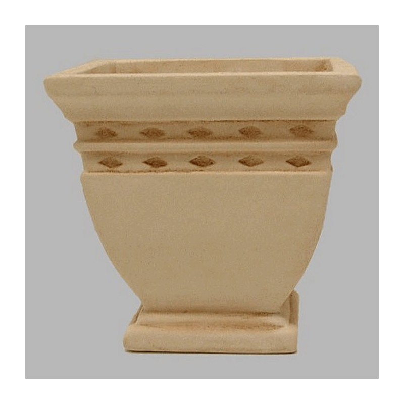 stenen bloemenvaas met ruitjes