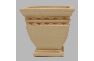 stenen bloemenvaas met ruitjes