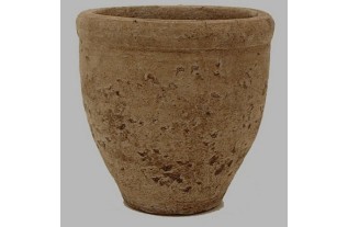 Stenen bloempot donker bruin