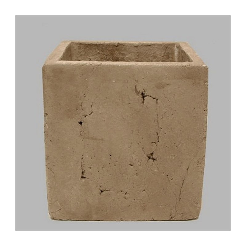 bloempot van steen vierkant 20 x 20 cm hoogte 20 cm
