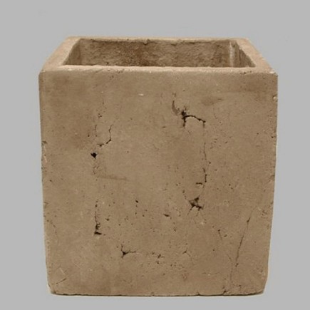 bloempot van steen vierkant 20 x 20 cm hoogte 20 cm