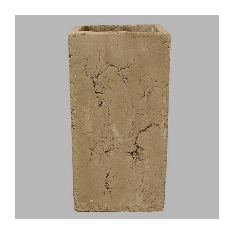 bloempot van steen smal 15 x 15 cm hoogte 29 cm