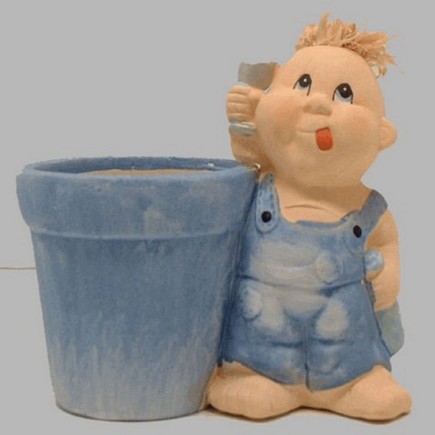 ceramic flower vase with young