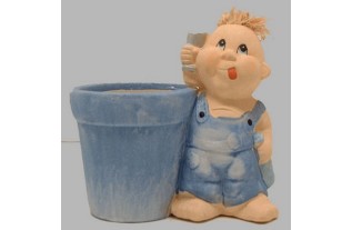 bloemenpotje met jongen keramiek