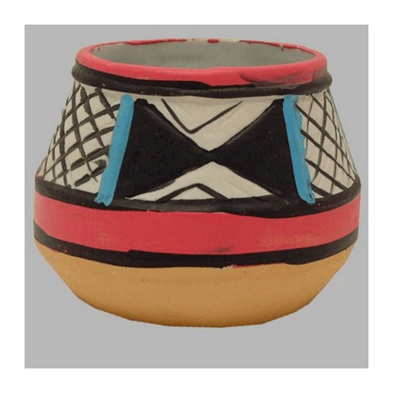 vase of pottery Africa design 7 cm high 9 cm