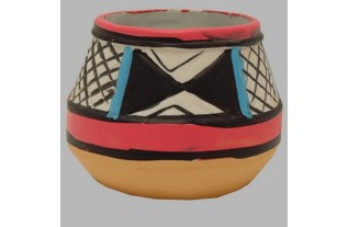 vase of pottery Africa design 7 cm high 9 cm