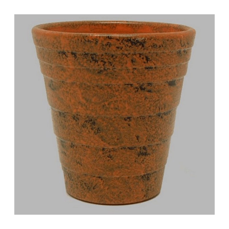 Pot de fleurs terra noir orange