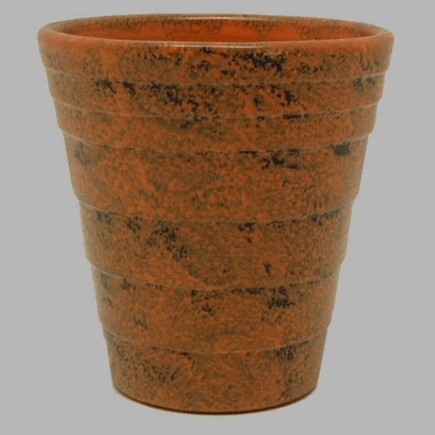 Pot de fleurs terra noir orange