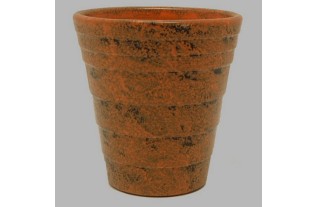 Pot de fleurs terra noir orange