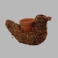 pigeon of moss with flower jar naturel 16 x 7 cm