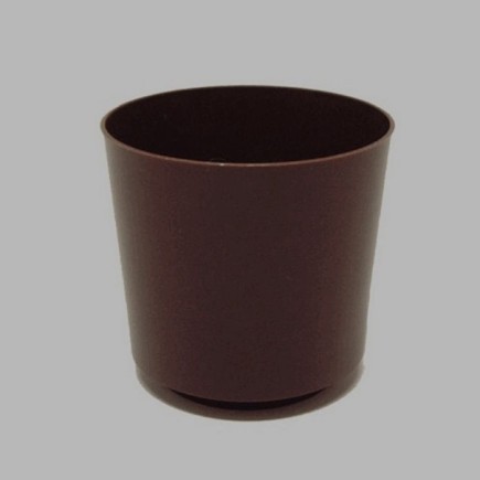 Pot de fleurs couleur brun foncé plastique hauteur 8 cm Dm 9 cm