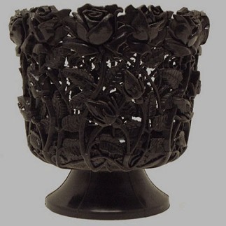 plastieke pot motief rozen