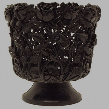 plastieke pot motief rozen