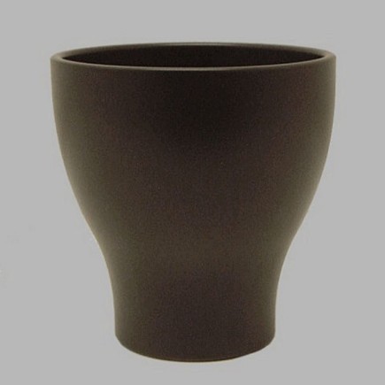 stone flower pot Calyx shape-black H 15 x 14 cm