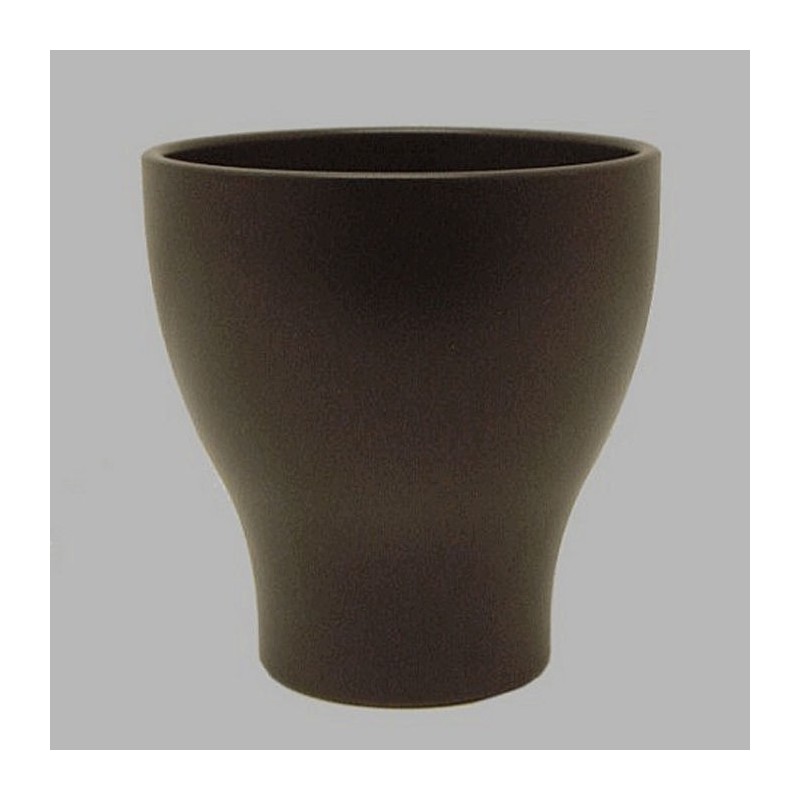 stenen bloempot kelk vorm kleur zwart H 17 x 15 cm