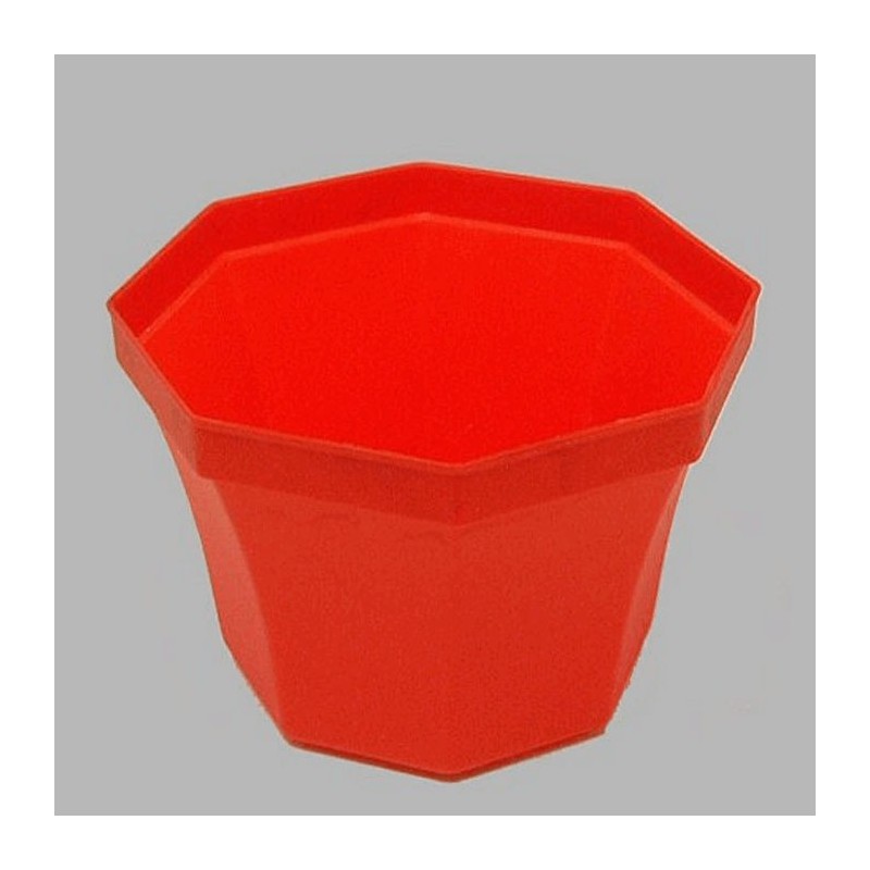 pot de fleur 8 côtés couleur rouge Dm 90 mm h 65 mm 20 pcs