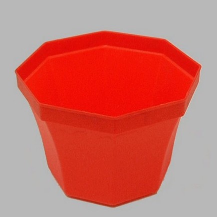 bloempotje 8 kant kleur rood 90 mm H 65 mm 20 stuks