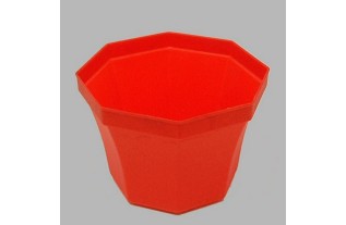 pot de fleur 8 côtés couleur rouge Dm 90 mm h 65 mm 20 pcs