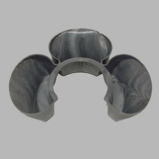 flower pot three leaves color grey 18 x 14 cm