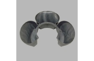 pot de fleur trois feuilles couleur gris 18 x 14 cm