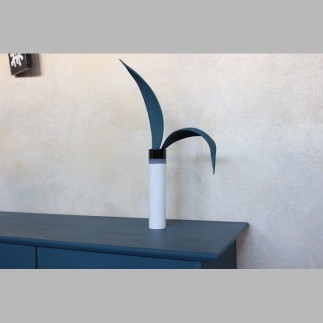 Vase tube couleur blanc-noir