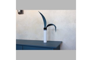 Vase tube couleur blanc-noir