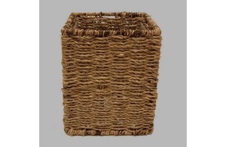 Natural Elegance Woven Rattan Pot with Glass Insert for Flowers & Décor