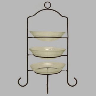 3 etage bloemenschalen in voetstuk