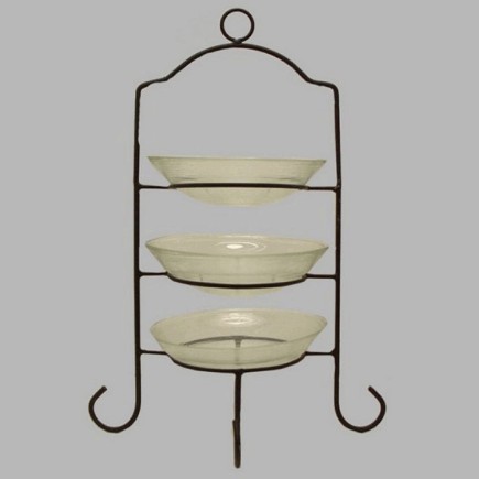 3 etage bloemenschalen in voetstuk