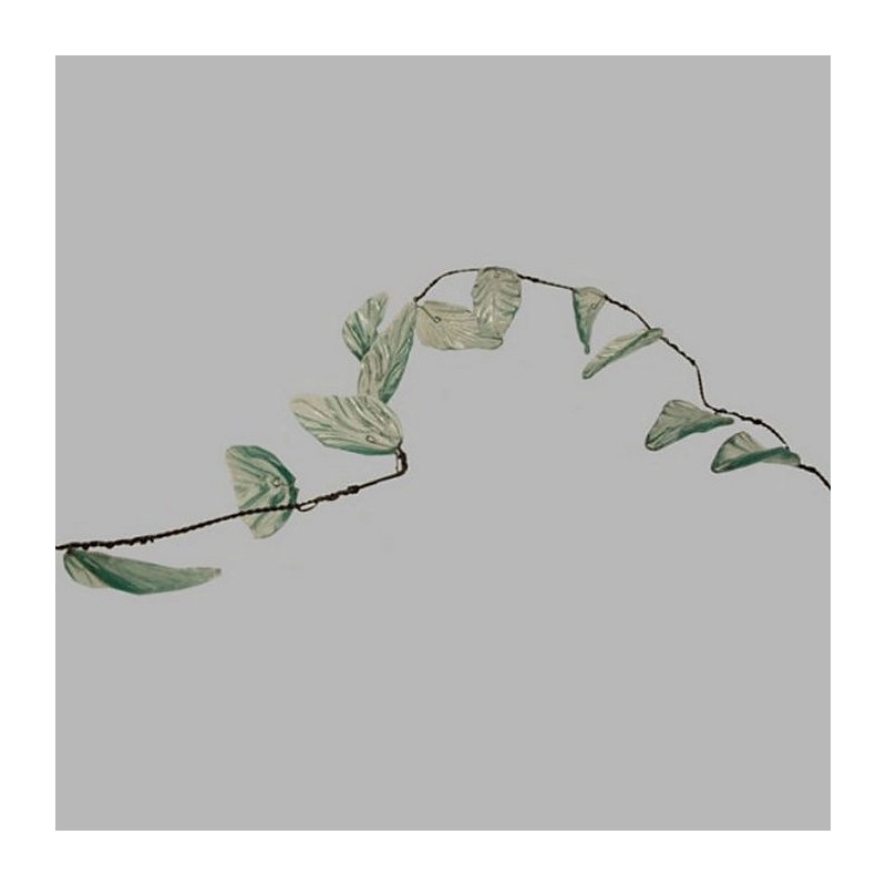 glass leaves on wire