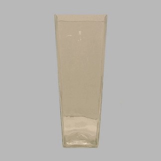 Glazen vierkante bloemenvaas Hoogte 39 cm