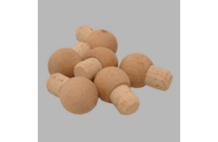 Cork for bottle with wooden knob