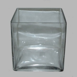 accubak design transparant glas 18 x 18 cm Hoogte 18 cm