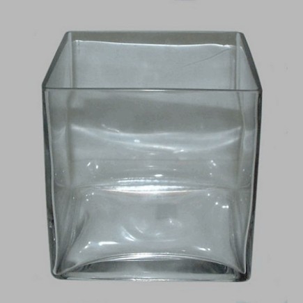 accubak design transparant glas 18 x 18 cm Hoogte 18 cm