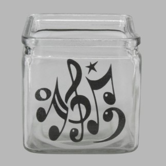 Pot en Verre avec Notes de Musique Élégant & Unique
