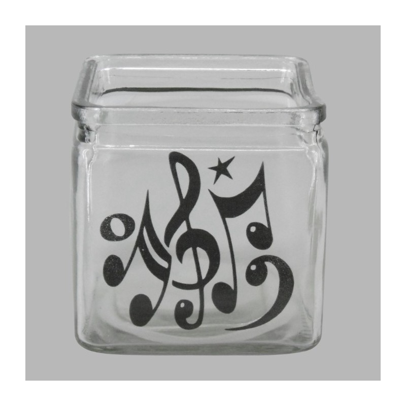 Glass Jar with Musical Notes Stylish & Unique